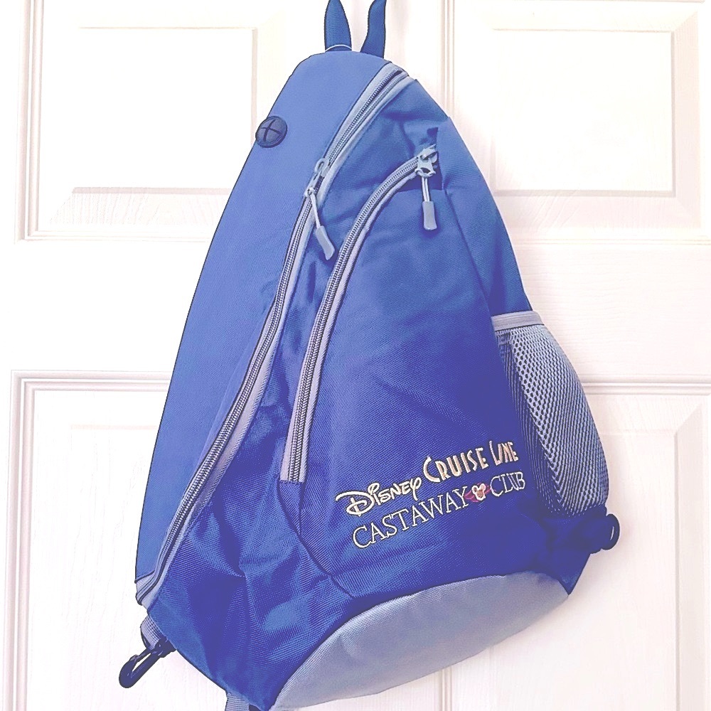 NWT Disney Cruise Line Castaway Club Sling Backpack Navy Blue for Sports/Travel